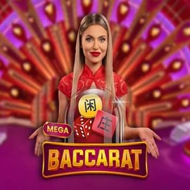 Mega Baccarat logo by Pragmatic Play at SlotsGem Casino